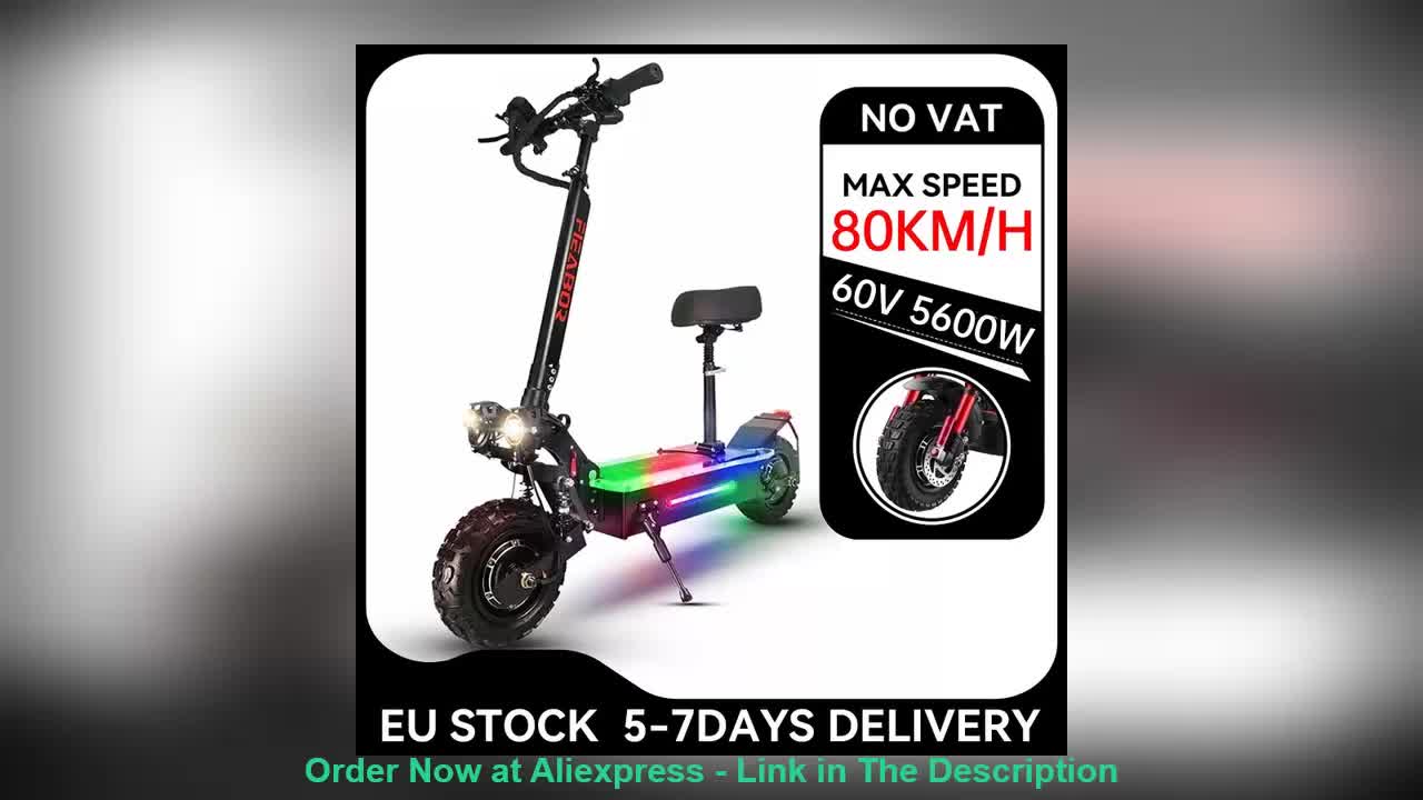 ❄️ US EU Stock 60V 5600W Electric Scooter Adult Powerful Dual Motor 11INCH Off Rord E Scooter