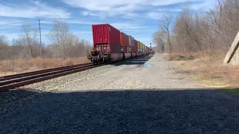 Train! Westbound CSX Mixed Freight Maxi Lyndon Rd. Fairport, NY 3/30/21