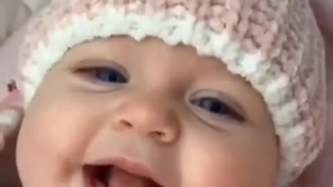 Cute baby laughing