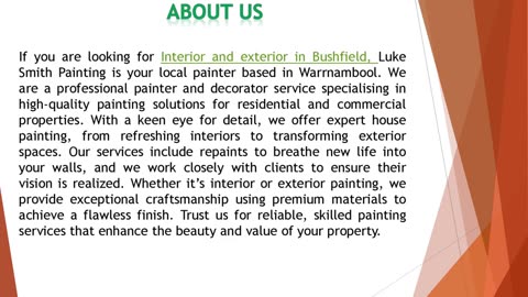 If you are looking for Interior and exterior in Bushfield