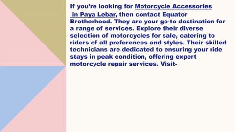 Best Motorcycle Accessories in Paya Lebar