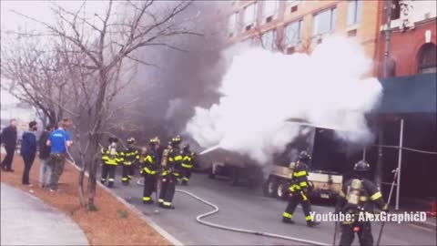 Flames and Smoke In Lower West Manhattan