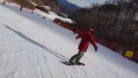 Her snowboarding