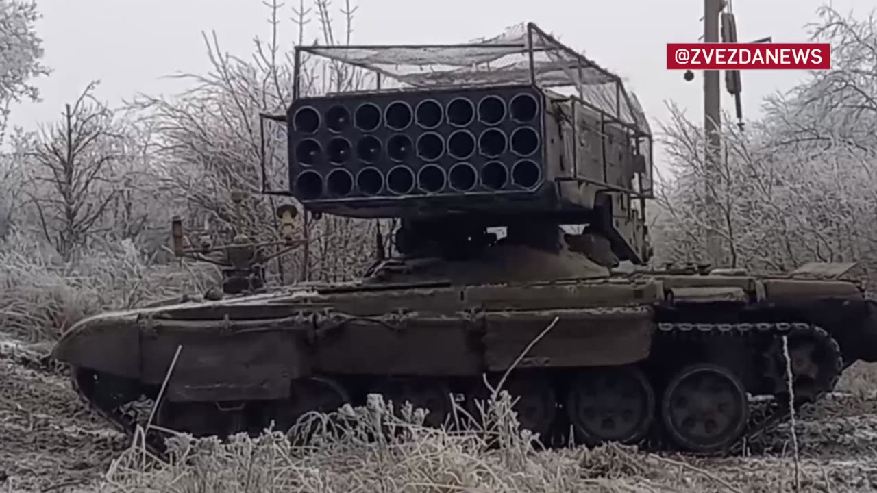 Video of the work of the fiery "Solntsepek" in the South Donetsk direction.