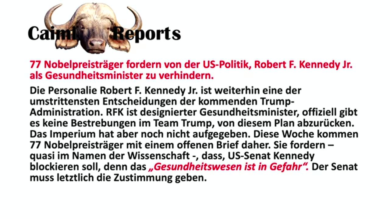 Robert F Kennedy jr. ein Staatsfeind und persona non grata 🤫12.12.2024 CaimiReport