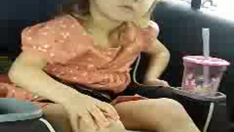 Cute toddler singing