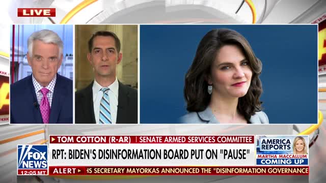 Sen. Cotton: Disinformation Board ‘Paused’ Because American People Found Out About It