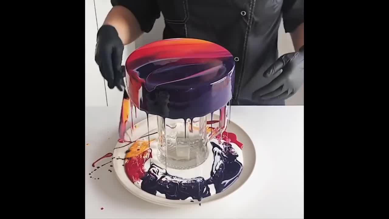 Most satisfying Mirror glaze cake decoration