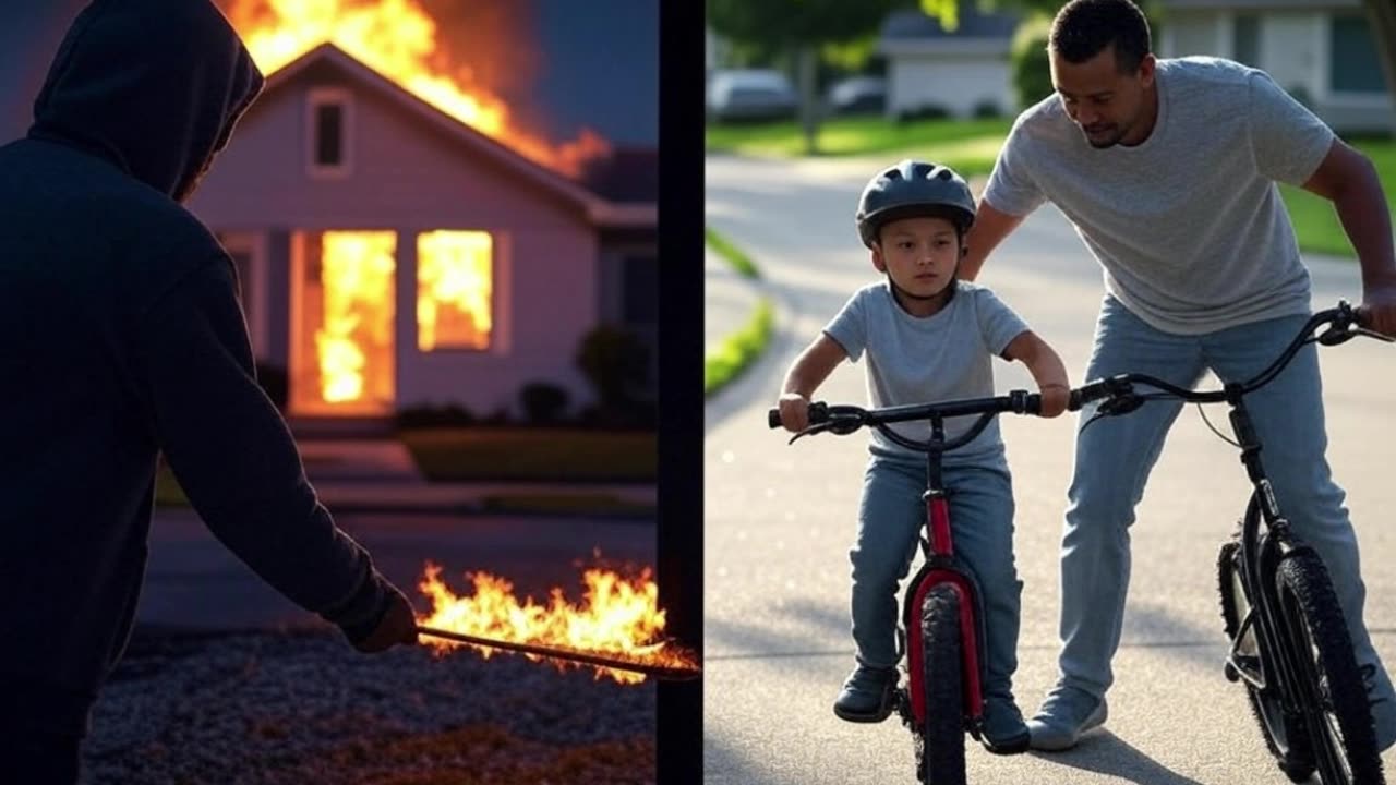 Instead of setting house on fire. Try teaching a youngin how to properly ride a bike!