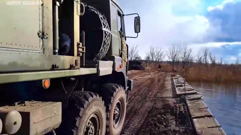 Russian Military Convoy in Kyiv Region, Ukraine War 2022.