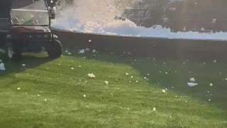 Huge Blower Disperses Huge Pile of Soap Suds