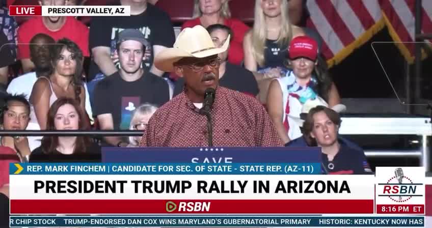 Mark Finchem at Trump Rally in AZ.