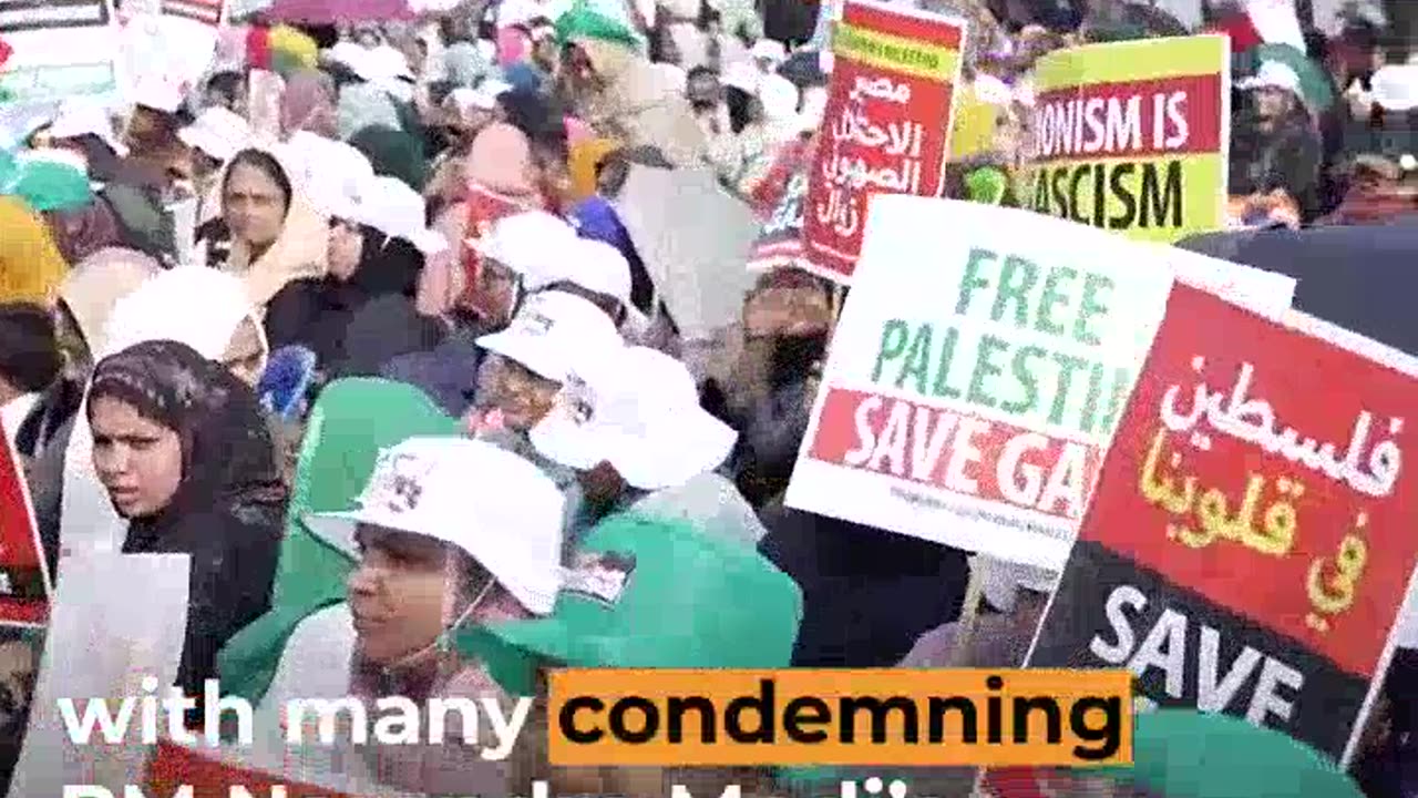 Hundreds of thousands protest in solidarity with Palestine