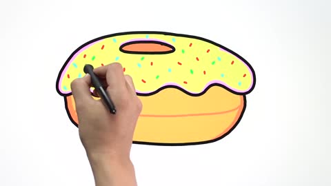 Drawing and Coloring for Kids - How to Draw Donut 02