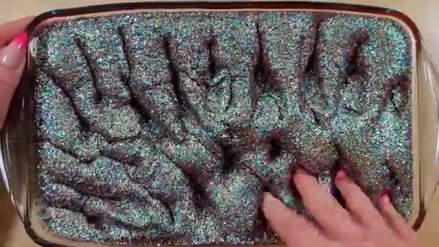 Making Chunky Glitter Slime With Piping Bgs Rainbow Glitter Slime Videos ASMR Slime