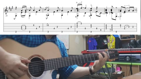 The man with the green thumb - Tommy Emmanuel, nylon guitar, fingerstyle cover, tab.