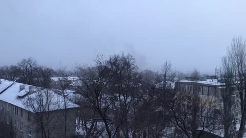 The moment of hitting the missile in the city of Dnipro