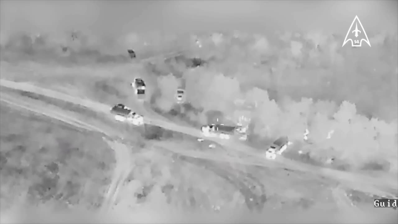 Massive Russian Armored Column is Shredded by Cluster Munitions and HIMARS(Must-See)
