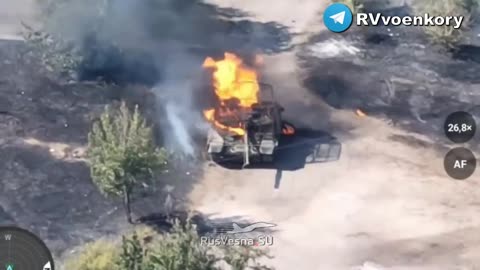 Destruction of a Ukrainian T-64 Tank in Toretsk