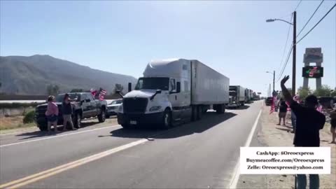 The Peoples Convoy - Pulling into Morongo Casino - Southern California