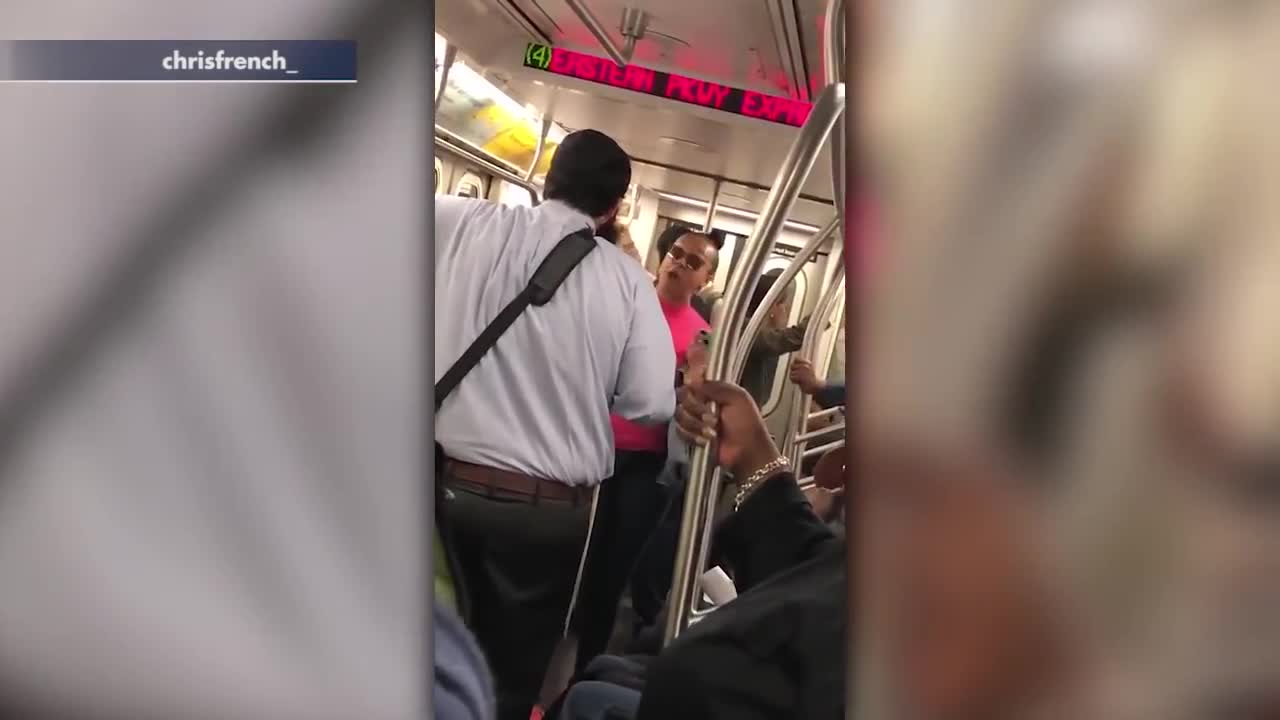 African-American And Jewish Man Argue Over Race In Subway Close Quarters