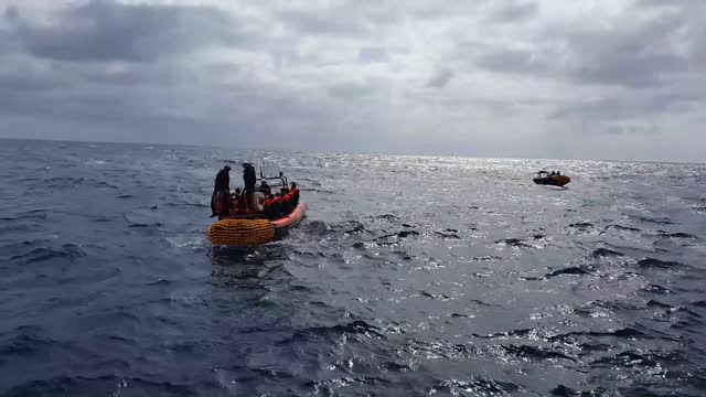 Moment Almost 100 Migrants Are Rescued From The Med