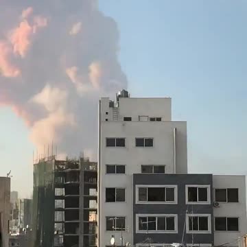 Big explosion in Beirut Lebanon.