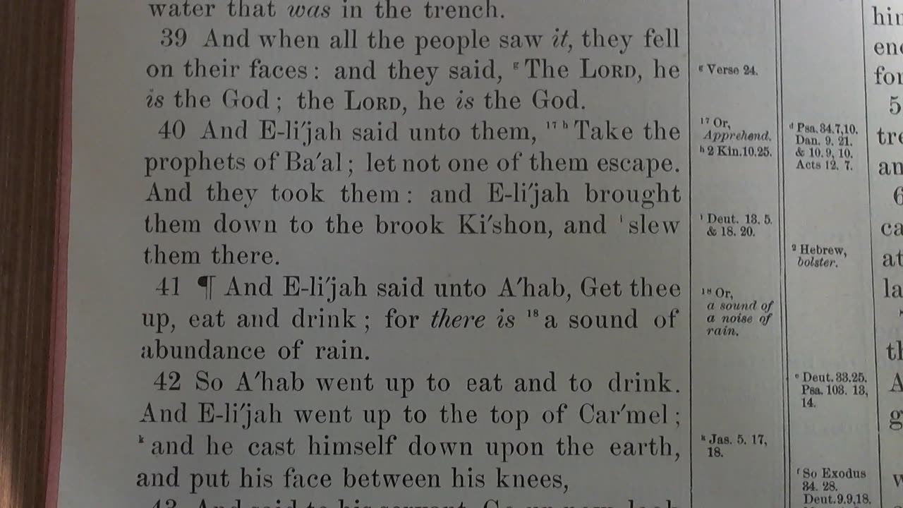 Elijah wins out over the prophets of Baal