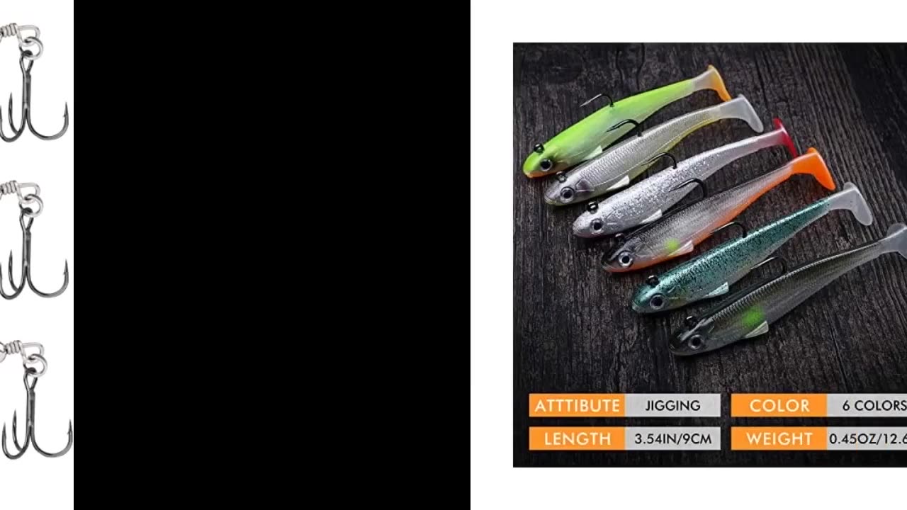 Buyer Reviews: TRUSCEND Pre-Rigged Jig Head Soft Fishing Lures, Paddle Tail Swimbaits for Bass...