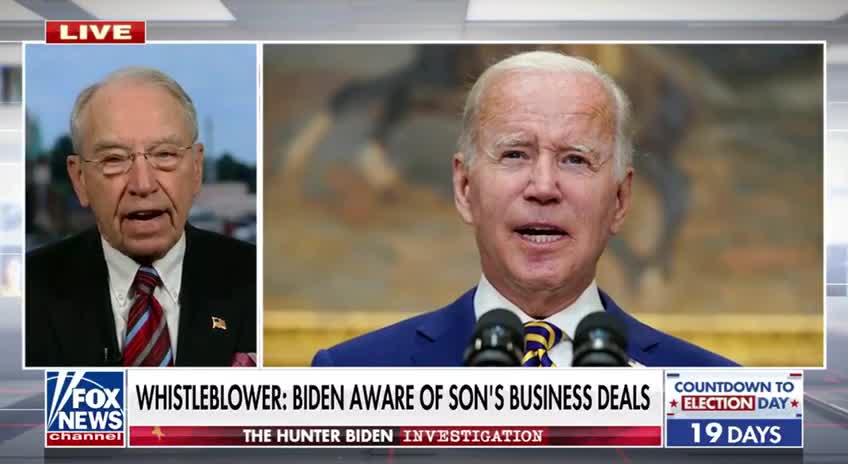 Grassley: Whistleblower - Biden Aware of Sons Business Deals