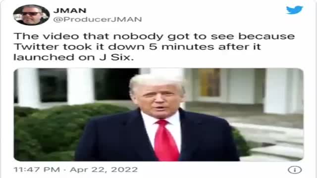 The last video of Trump on twitter before he was banned