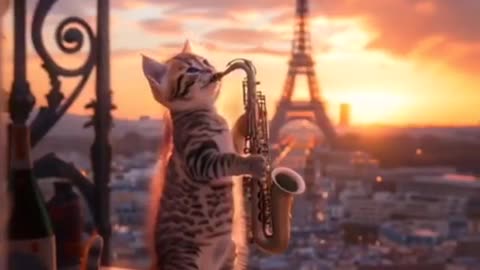 Saxone and cat lonly paris