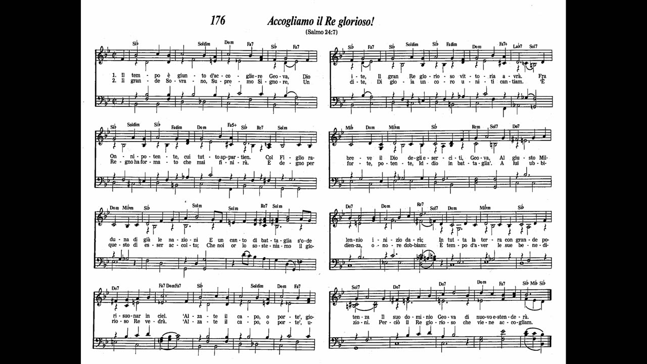 Accogliamo il Re glorioso! (canzone 176 da Cantate lodi a Geova)