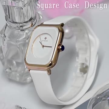 WWOOR Luxury Brand Watches For Women Fashion Square Purple Ladies Quartz Wristwatc