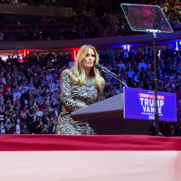 "Please welcome our next Commander in Chief, my husband, President Donald J. Trump!" Melania Trump.