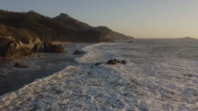 Beautiful aerial shot of beach shore