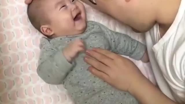 Interesting laughter of the child