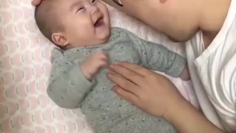 Interesting laughter of the child