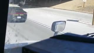 Police Help Push Truck Down Interstate