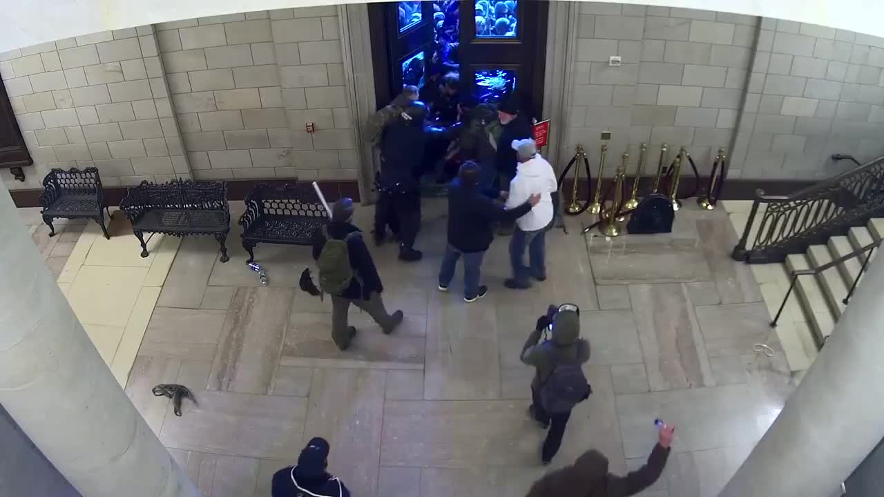 Breach of the U.S. Capitol, Columbus Doors, on Jan. 6, 2021