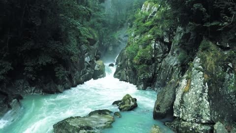 waterfalls, river, dolomites, lake, mountains,