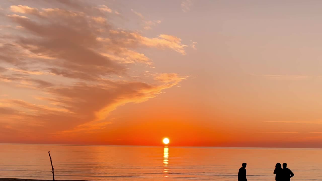 Beautiful sunset and clam music