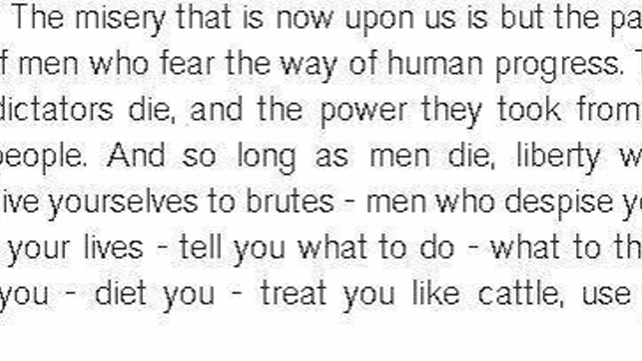 AUDIO- Quote from The Dictator (-a chaplin movie)