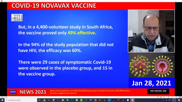 COVID 19 NOVAVAX VACCINE 90 PERCENT EFFECTIVE JAN 28