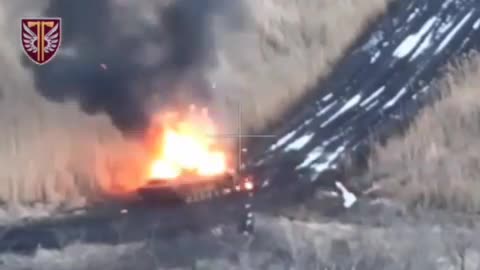 Russian APC Explodes After Ukrainian Drine Strike