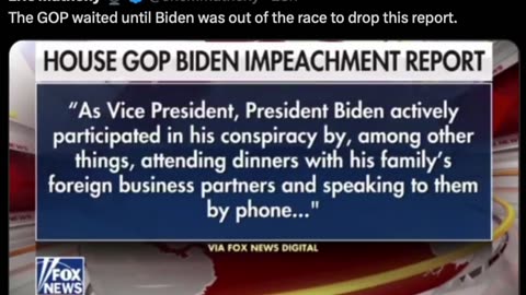 GOP Report : Joe Biden Committed Impeachable Offense!