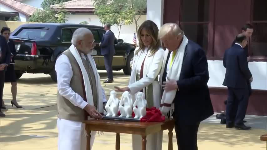 PM Modi & President Trump visit Sabarmati Ashram