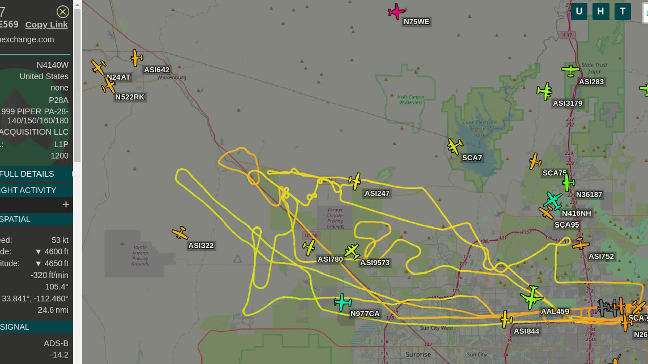 Mormon Mafia Spy Plane N4140W - again gang banging plane banging Morristown AZ and