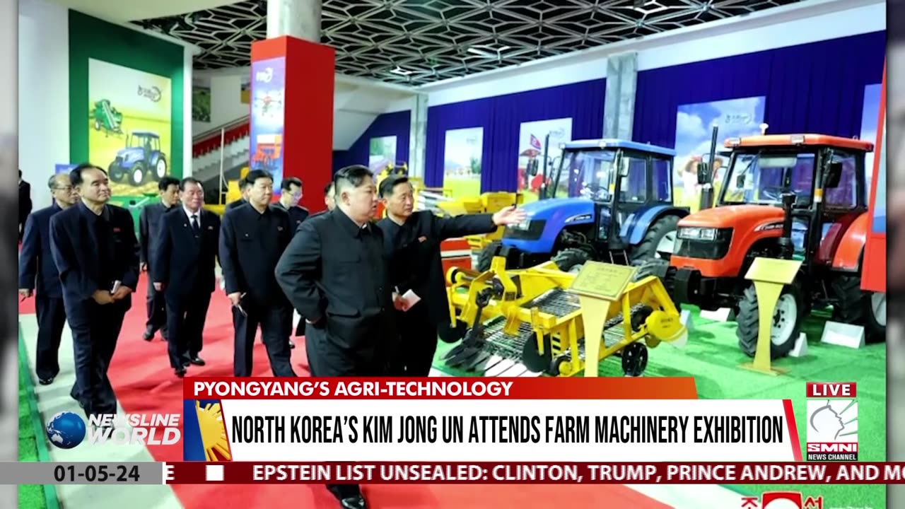 North Korea’s Kim Jong Un attends farm machinery exhibition