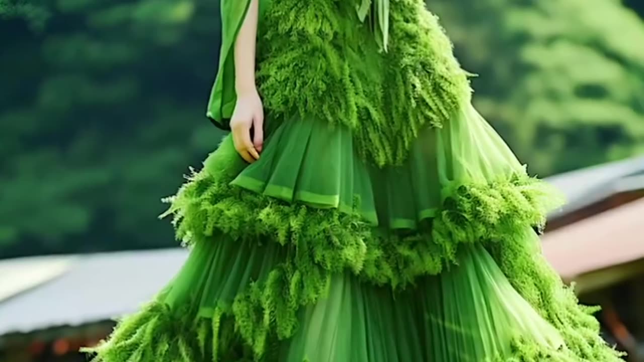 The green girl is beautiful